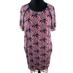 Essentiel Antwerp Palm Tree Pink Black Silk Dress 4 Euro 38 Anthropologie RARE